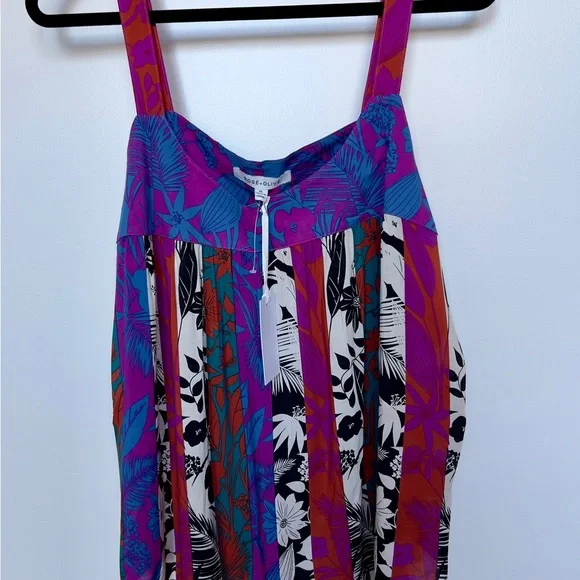 Rose & Olive Vibrant Floral Camisole - Purple, Orange, Black - Picture 2 of 5